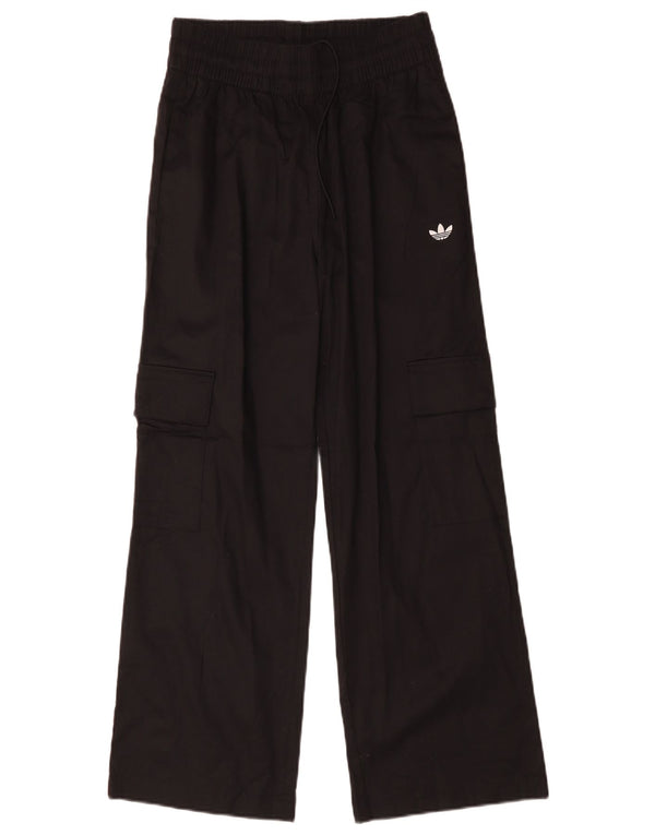 Pantaloni cargo cu talie înaltă ADIDAS pentru femei UK 8/10 Small W25 L28 Negru