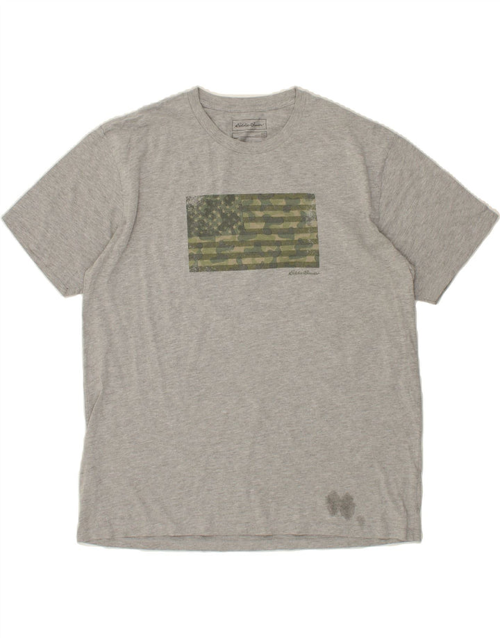 EDDIE BAUER Mens Graphic T-Shirt Top Large Grey Cotton Vintage Eddie Bauer and Second-Hand Eddie Bauer from Messina Hembry 
