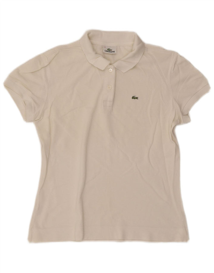 Tricou polo Lacoste pentru femei Mărimea 44 Bumbac alb mare
