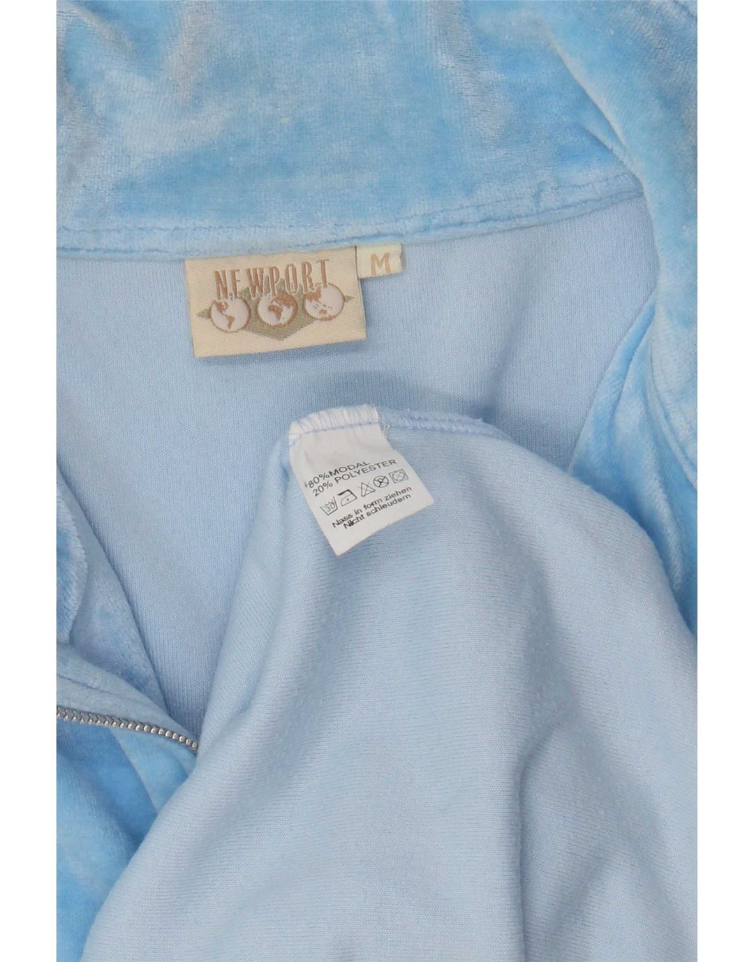 New Port pentru bărbați, cu fermoar 1/4, cu mânecă lungă, albastru mediu modal