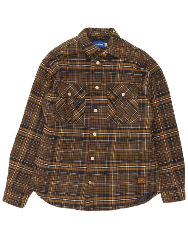 Cămașă Jack & Jones Lumberjack Flannel pentru bărbați, mare, maro, din bumbac