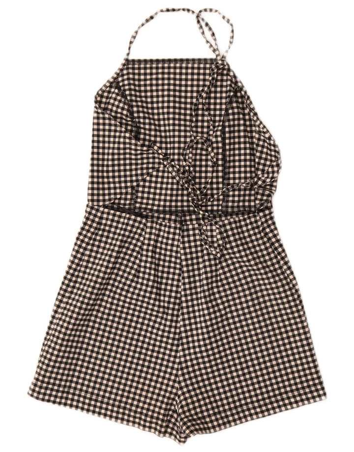 Compartiment pentru femei Topshop, cu Halter, UK 10 Small Black Gingham Viscose