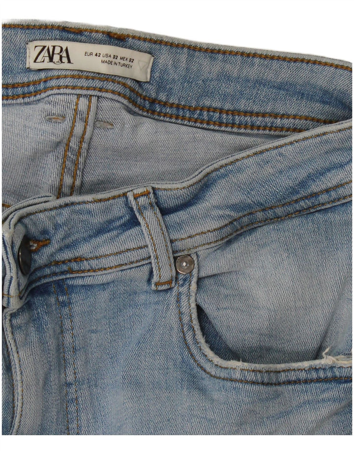 Blugi tăiați pentru bărbați Zara EU 42 Large W32 L25 Blue