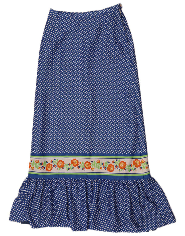 Fusta Maxi Vintage Femei W28 Medium Blue Geometric
