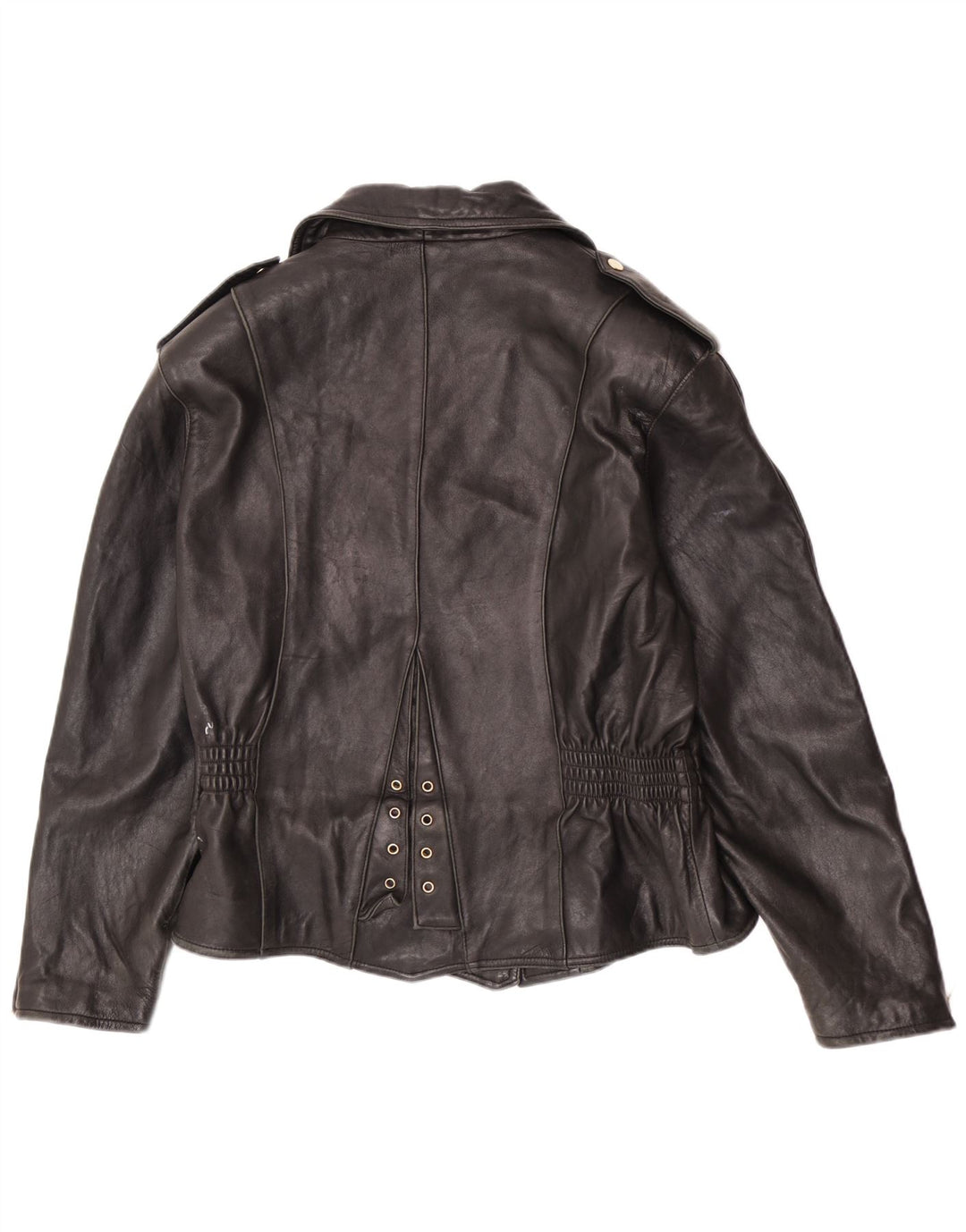 Jachetă Biker din piele vintage pentru femei EU 40 Medium Black