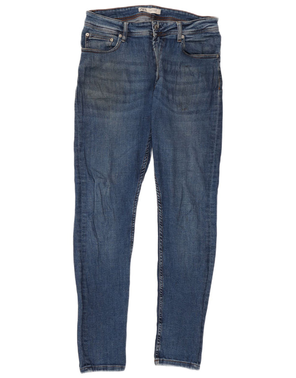 Blugi skinny pentru bărbați Zara EU 42 Large W32 L30 Albastru