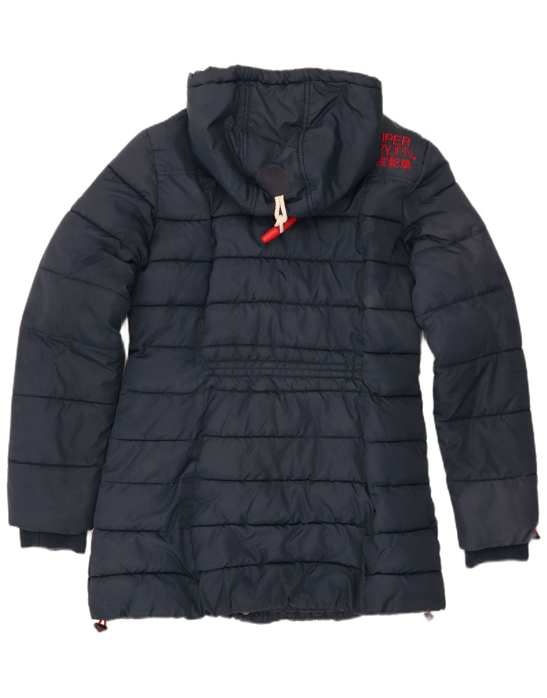 Jachetă căptușită cu glugă Superdry pentru femei UK 14 mare, albastru bleumarin, poliester
