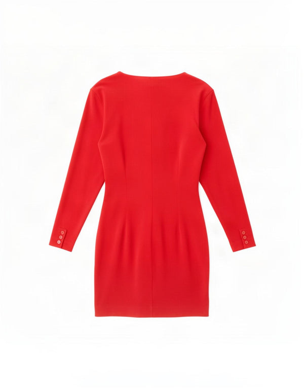 Rochie catifea Rosella pentru femei, cu maneca lunga, rochie medie UK 12