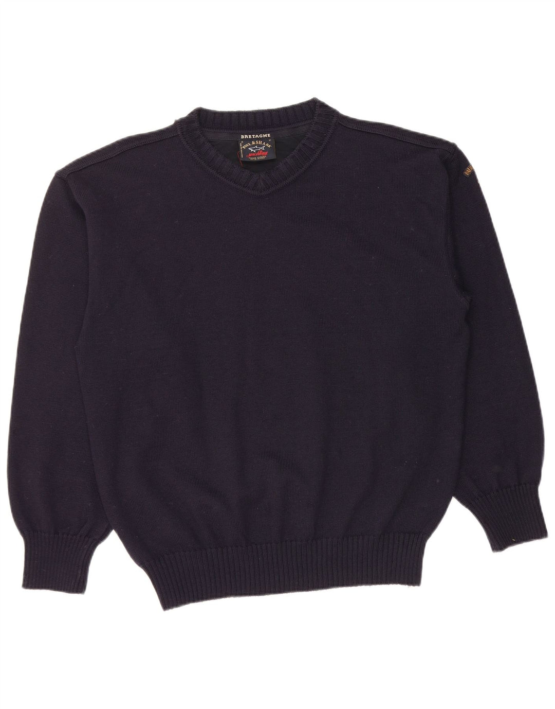 Pulover cu decolteu în V PAUL & SHARK pentru bărbați, lână nouă, albastru bleumarin