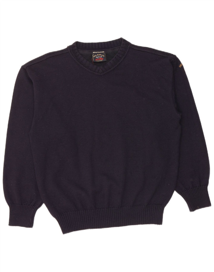 Pulover cu decolteu în V PAUL & SHARK pentru bărbați, lână nouă, albastru bleumarin