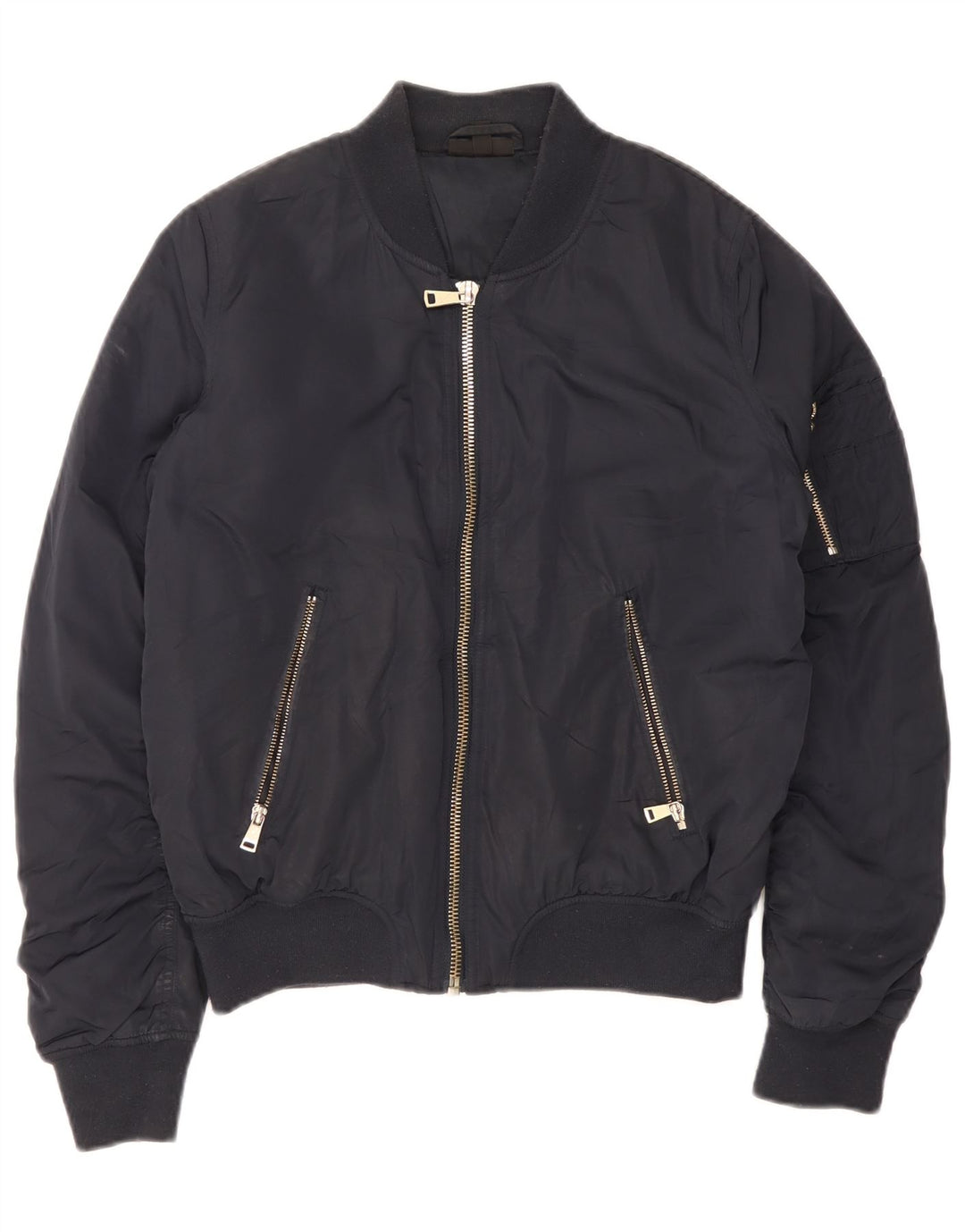Jachetă Bomber Topshop pentru femei UK 12 Medium Bleumarin Poliester