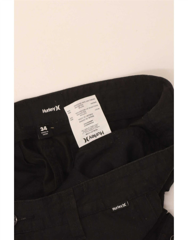 Pantaloni scurți cargo Hurley pentru bărbați W34, mari, negru, bumbac