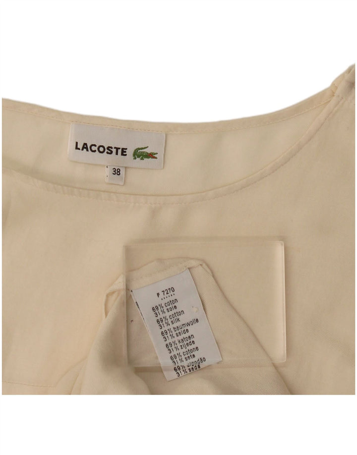 Bluză pentru femei Lacoste cu mâneci 3/4 Mărimea 38, bumbac alb mediu mediu