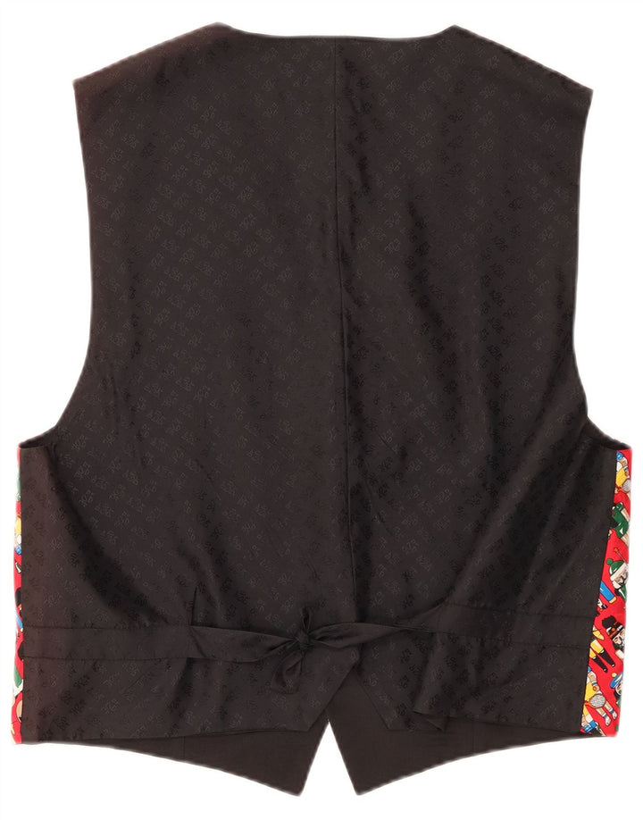 VINTAGE Vestă pentru bărbați cu model abstract, XL, viscoză roșie