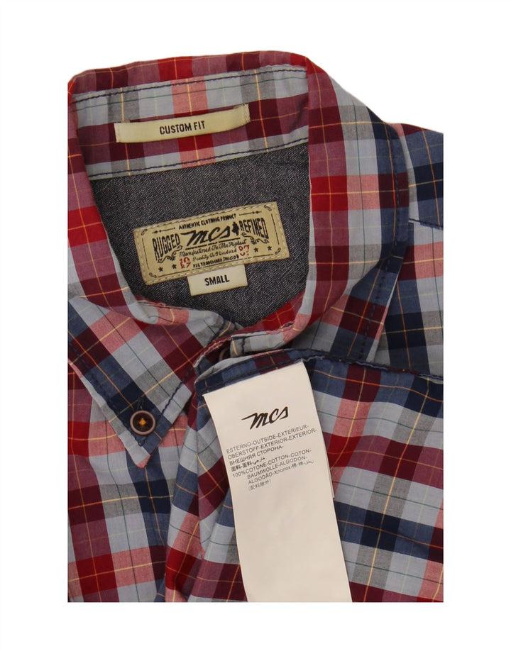MARLBORO CLASSICS Mens Custom Fit Shirt Small Red Check Cotton Vintage Marlboro Classics and Second-Hand Marlboro Classics from Messina Hembry 