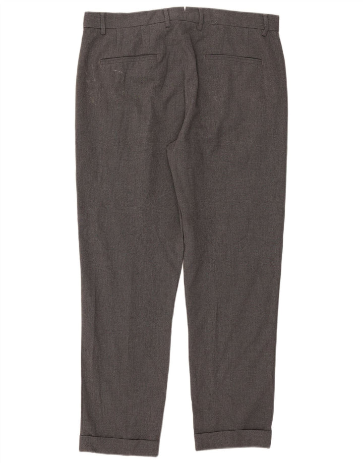 Pantaloni chino drepți pentru bărbați Zara EU 44 Large W34 L29 Gri Poliester