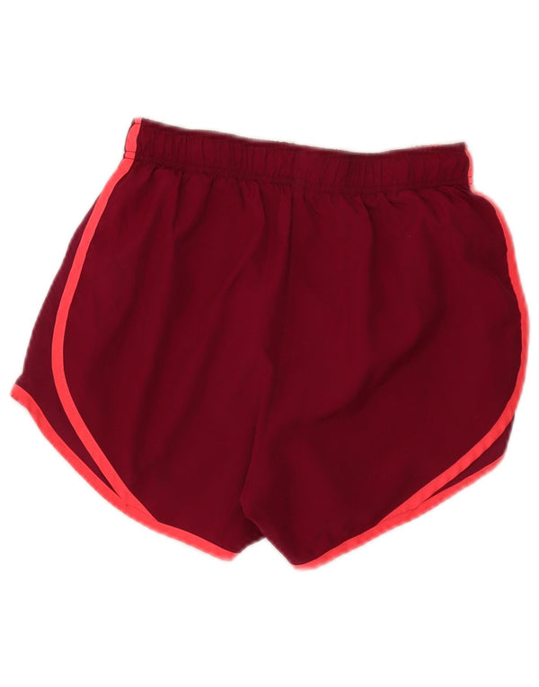 Pantaloni scurți sport Nike Dri Fit pentru femei UK 4 XS Burgundy Poliester color bloc