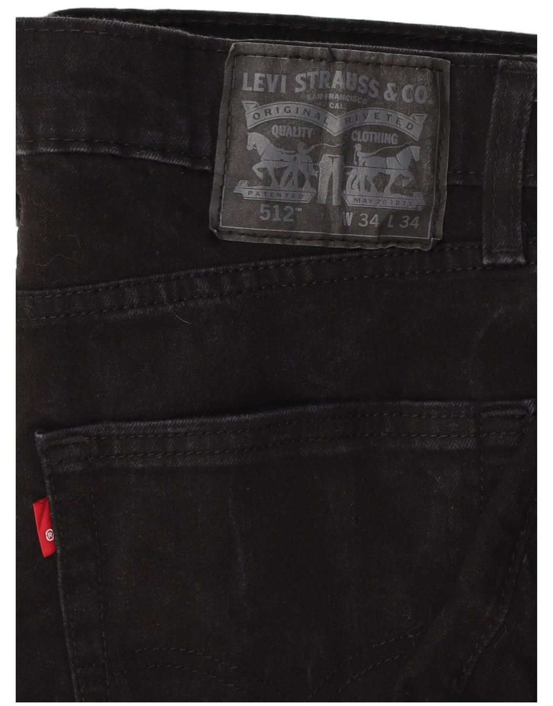 Blugi conici 512 Slim pentru bărbați LEVI'S L34 L32 bumbac negru