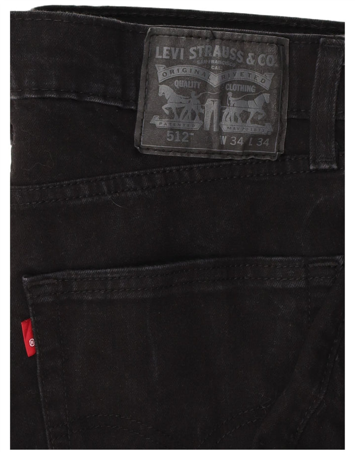 Blugi conici 512 Slim pentru bărbați LEVI'S L34 L32 bumbac negru