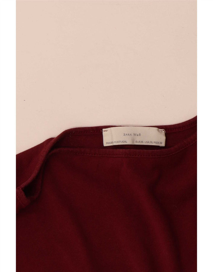 Top femeie Zara mânecă 3/4 UK 18 XL roșu