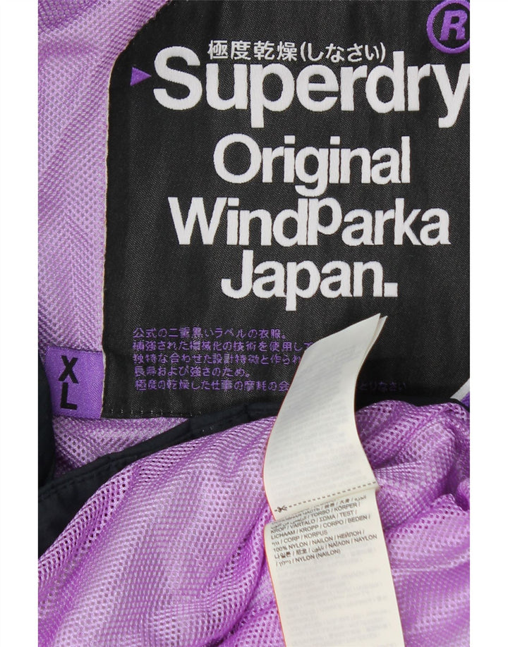 Jachetă parka cu glugă Windparka pentru femei SUPERDRY UK 18 XL Nailon bleumarin