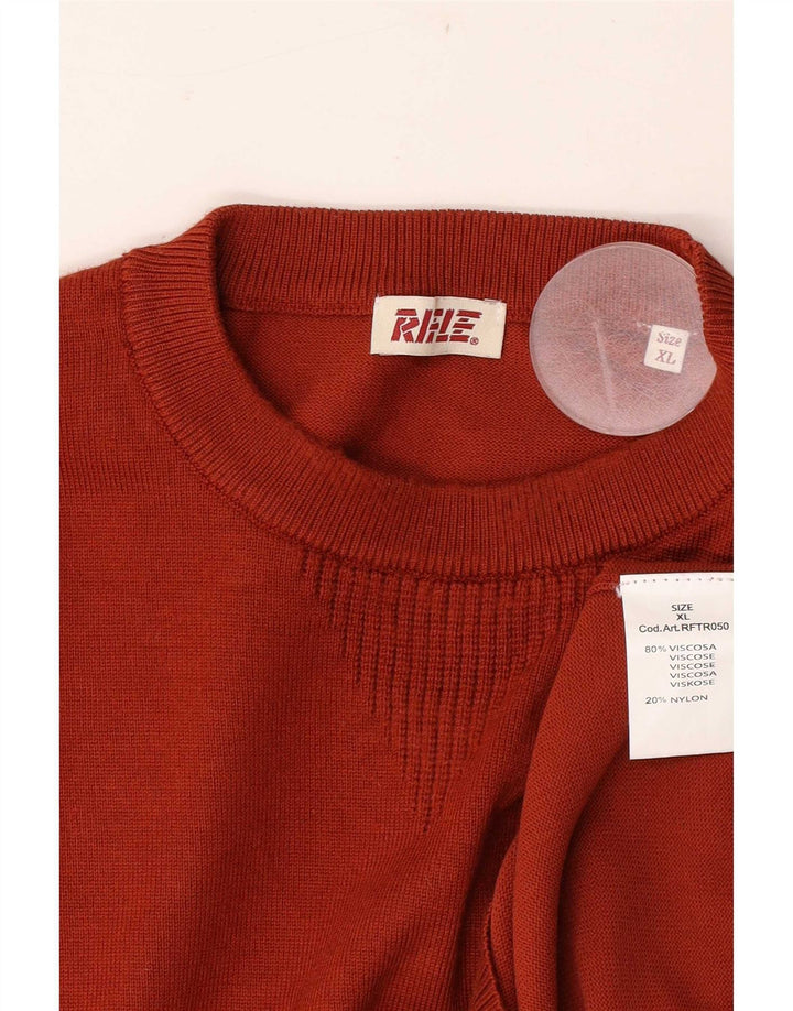 Pulover pentru bărbați Rifle cu gât roșu, XL, viscoză portocalie