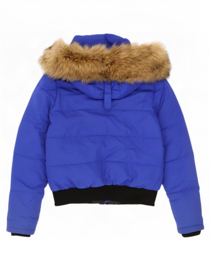 Jachetă căptușită Superdry Everest Mountain Parka pentru femei UK 12 Medium Blue