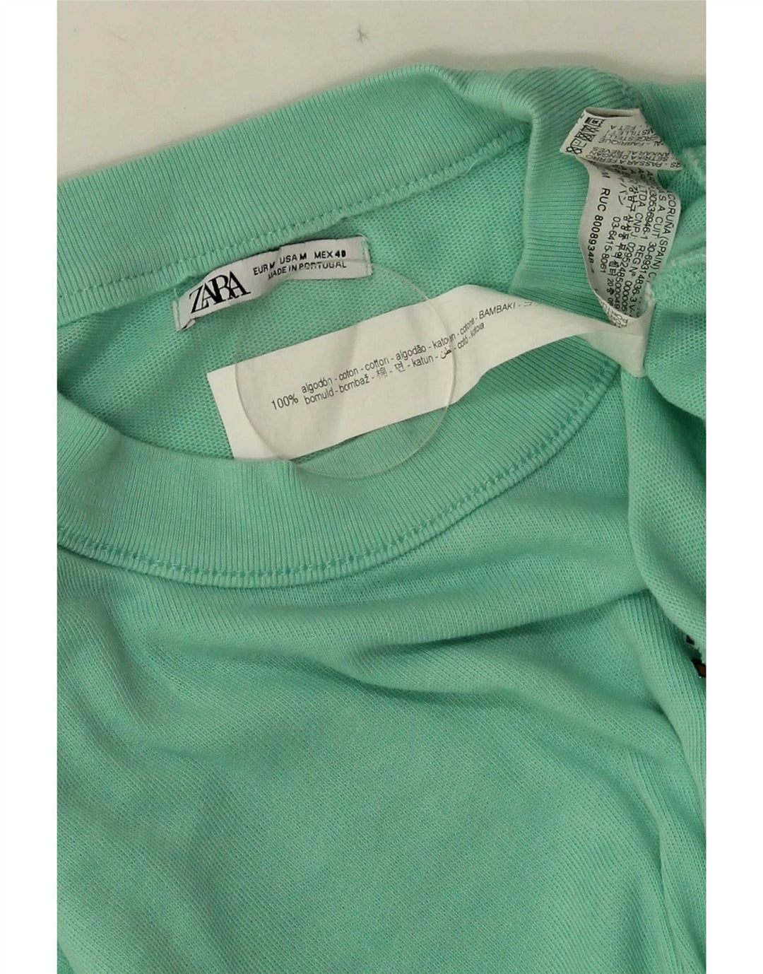 Tricou grafic pentru bărbați Zara Top din bumbac verde mediu