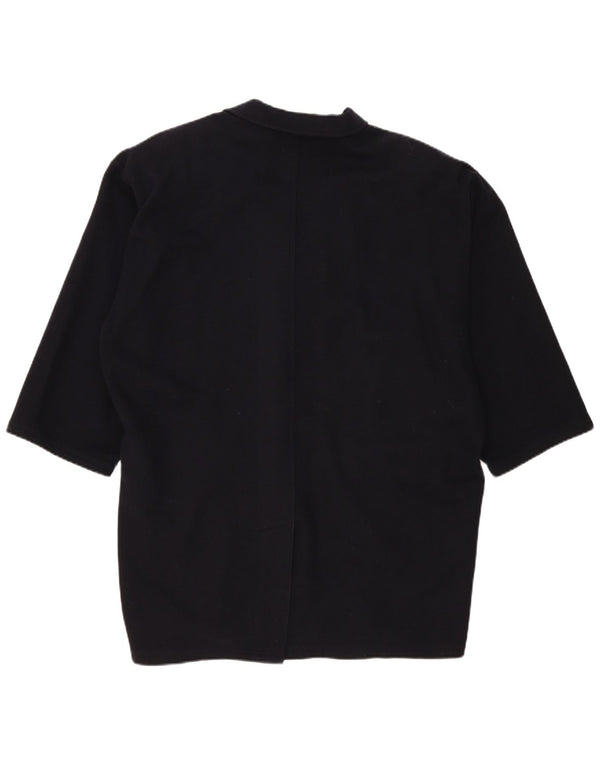 Jachetă vintage pentru femei cu paragate cu 1 nasture, UK 22 3XL bleumarin