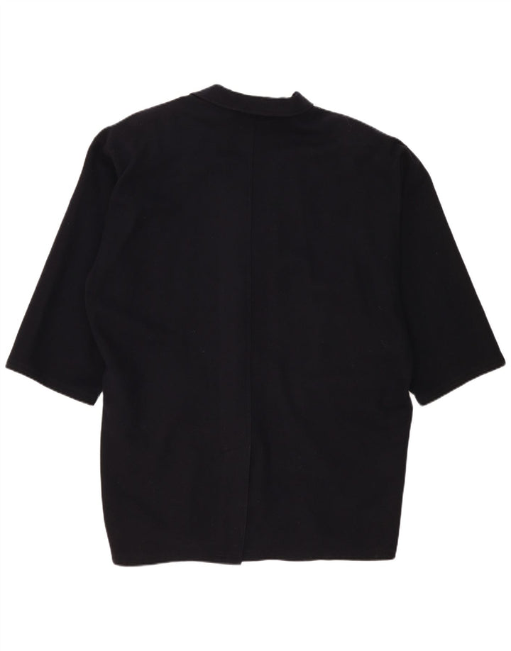Jachetă vintage pentru femei cu paragate cu 1 nasture, UK 22 3XL bleumarin