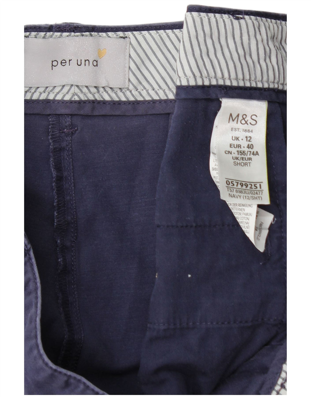 MARKS & SPENCER Pantaloni chino pentru femei UK 12 Medium W30 L26 Bleumarin