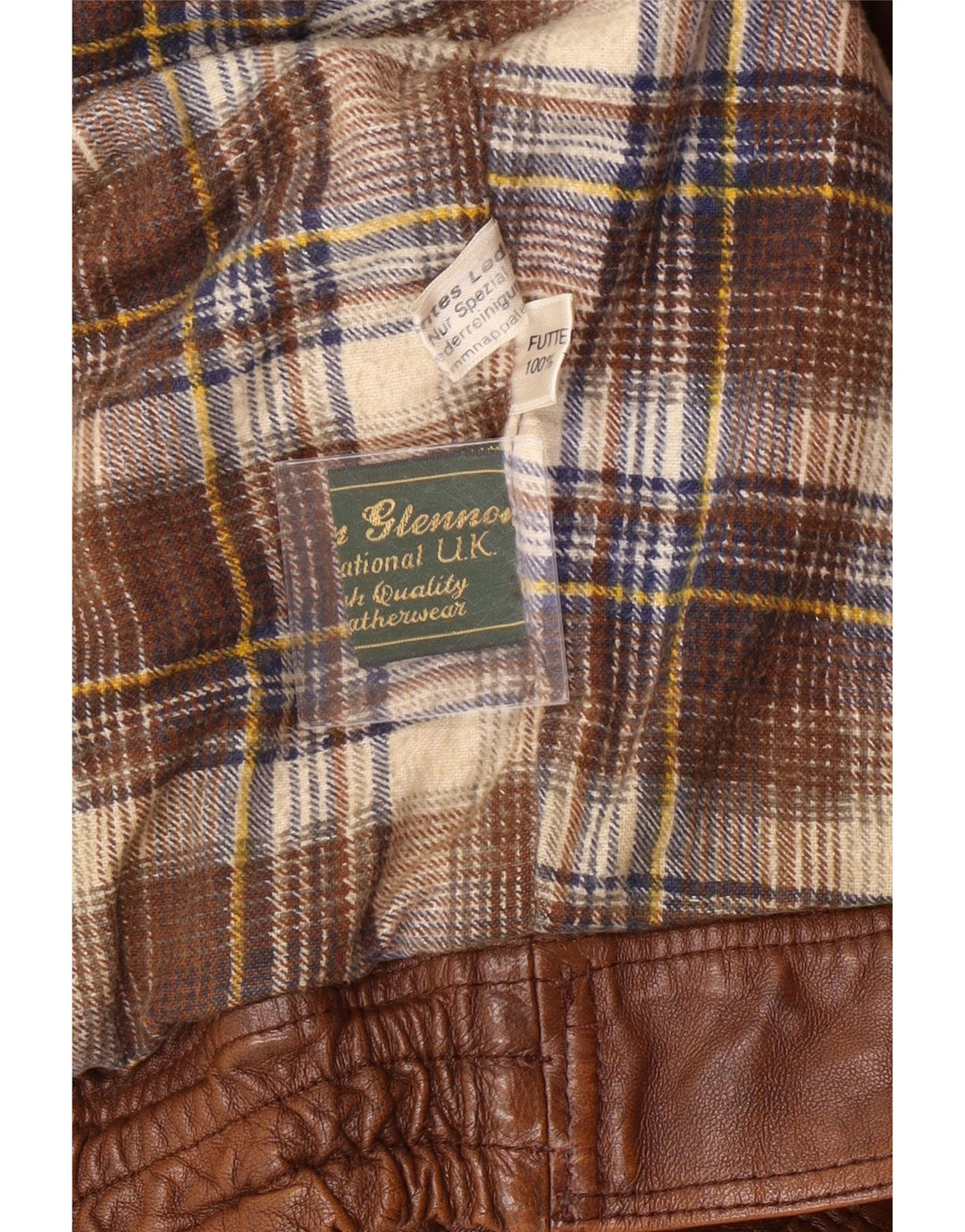 Jachetă de piele vintage pentru bărbați UK 40, maro, piele mare