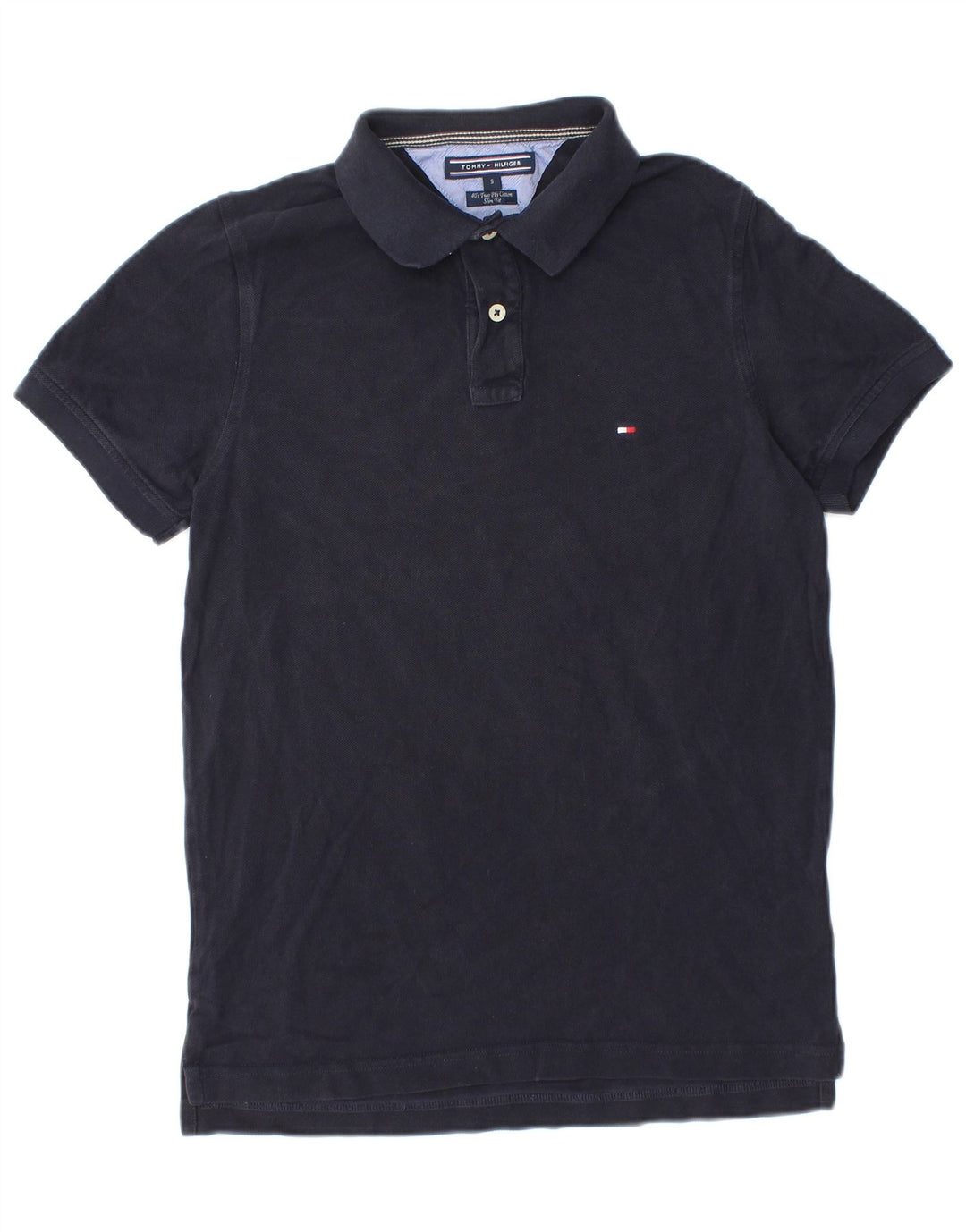 TOMMY HILFIGER Cămașă Polo Slim Fit pentru bărbați din bumbac, albastru bleumarin