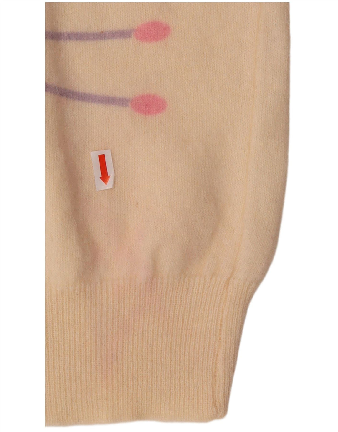 Pulover VINTAGE pentru femei cu decolteu rotund din Marea Britanie 16, mare, alb, geometric