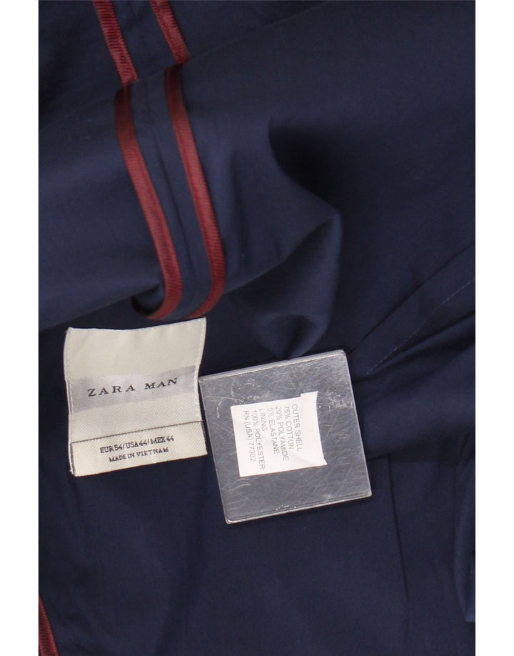 Blazer pentru bărbați Zara cu 2 nasturi EU 54 XL Bumbac bleumarin
