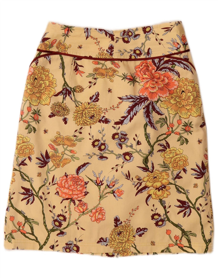 Fusta Midi Vintage Femei Medium W28 Galben Floral
