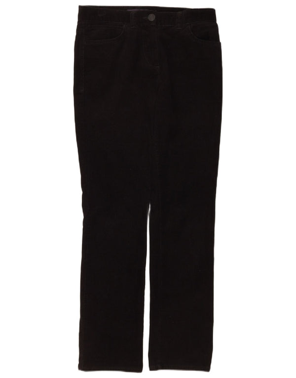 Pantaloni drepti din velur pentru femei Marks & Spencer UK 8 Small W28 L30 Black