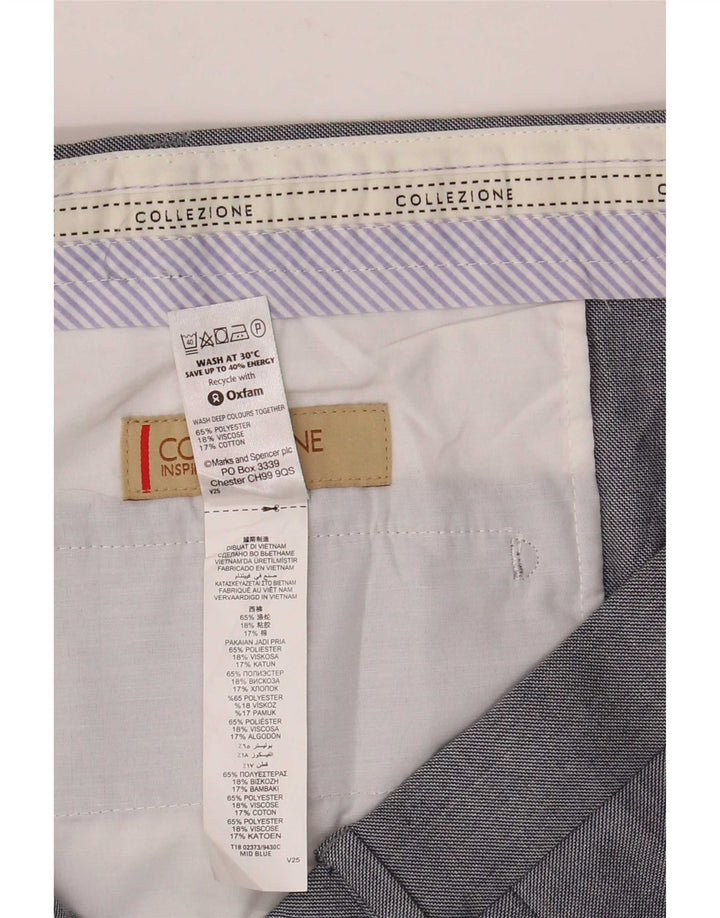 Pantaloni chino drepți pentru bărbați Marks & Spencer L44 L29 poliester gri