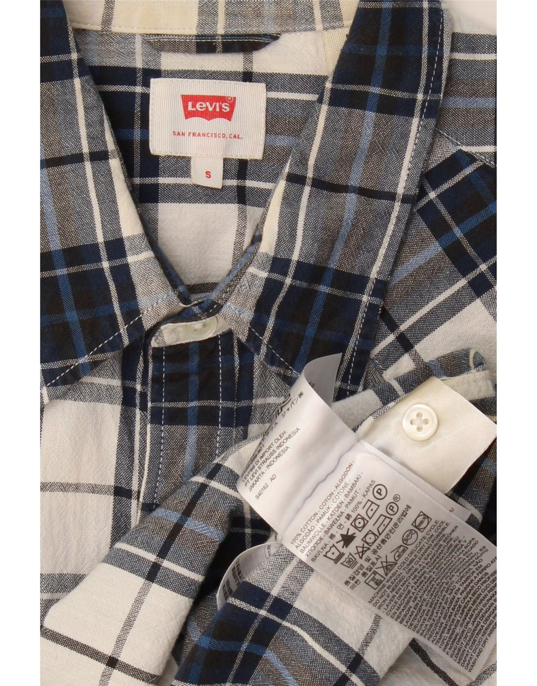 Cămașă Bărbați LEVI'S Mic, Bumbac Cu Checker Albastru Marin