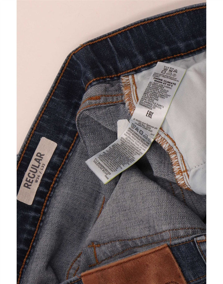 Blugi drepti obișnuiți pentru femei Marks & Spencer W36 L29 Bumbac albastru