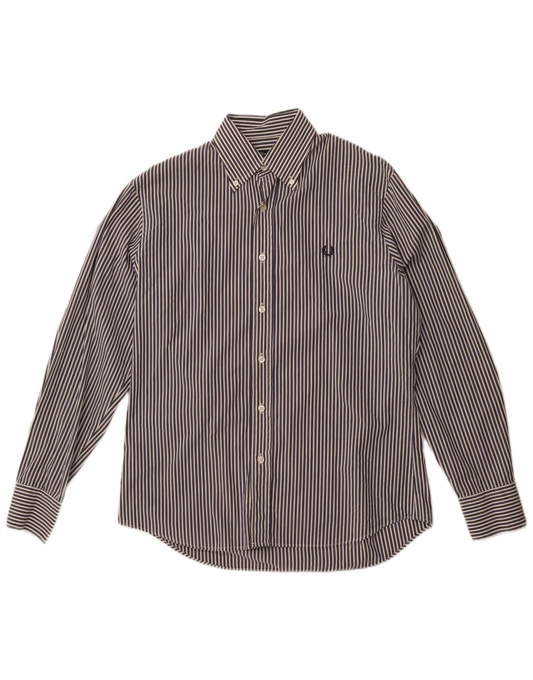 Cămașă pentru bărbați Fred Perry slim fit, bumbac cu dungi albastru bleumarin mediu