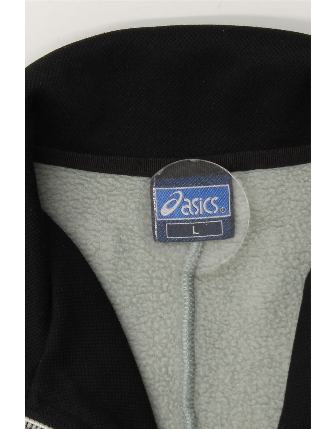 Pulover Asics pentru bărbați, cu fermoar, cu gât, fleece, mare, verde, colorblock