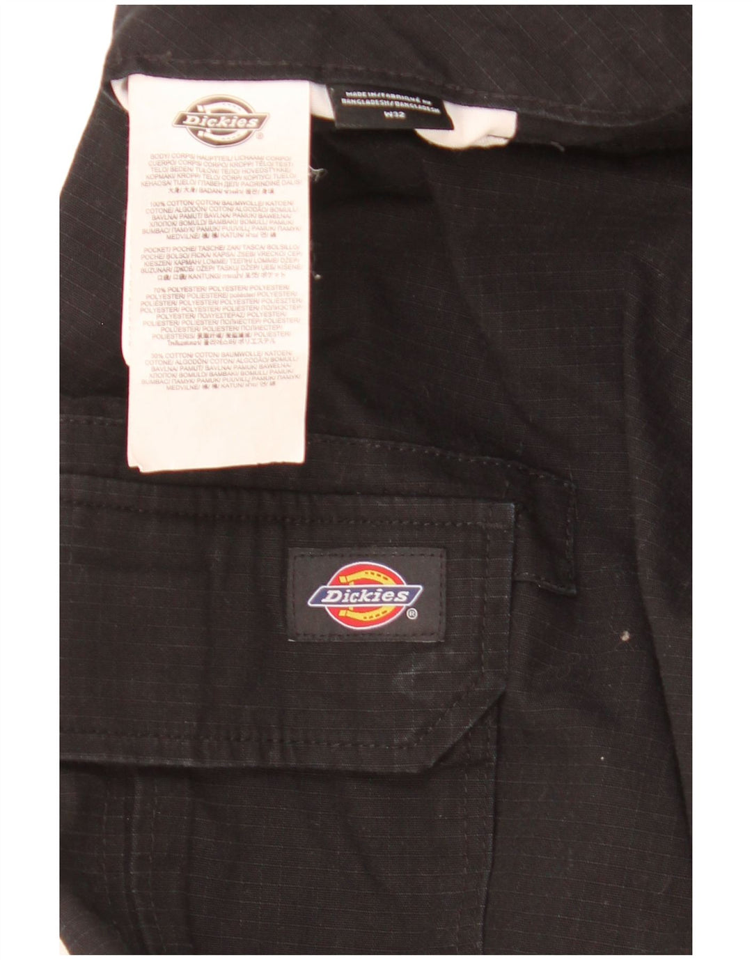 Pantaloni cargo subțiri pentru bărbați Dickies W32 L30 poliester negru