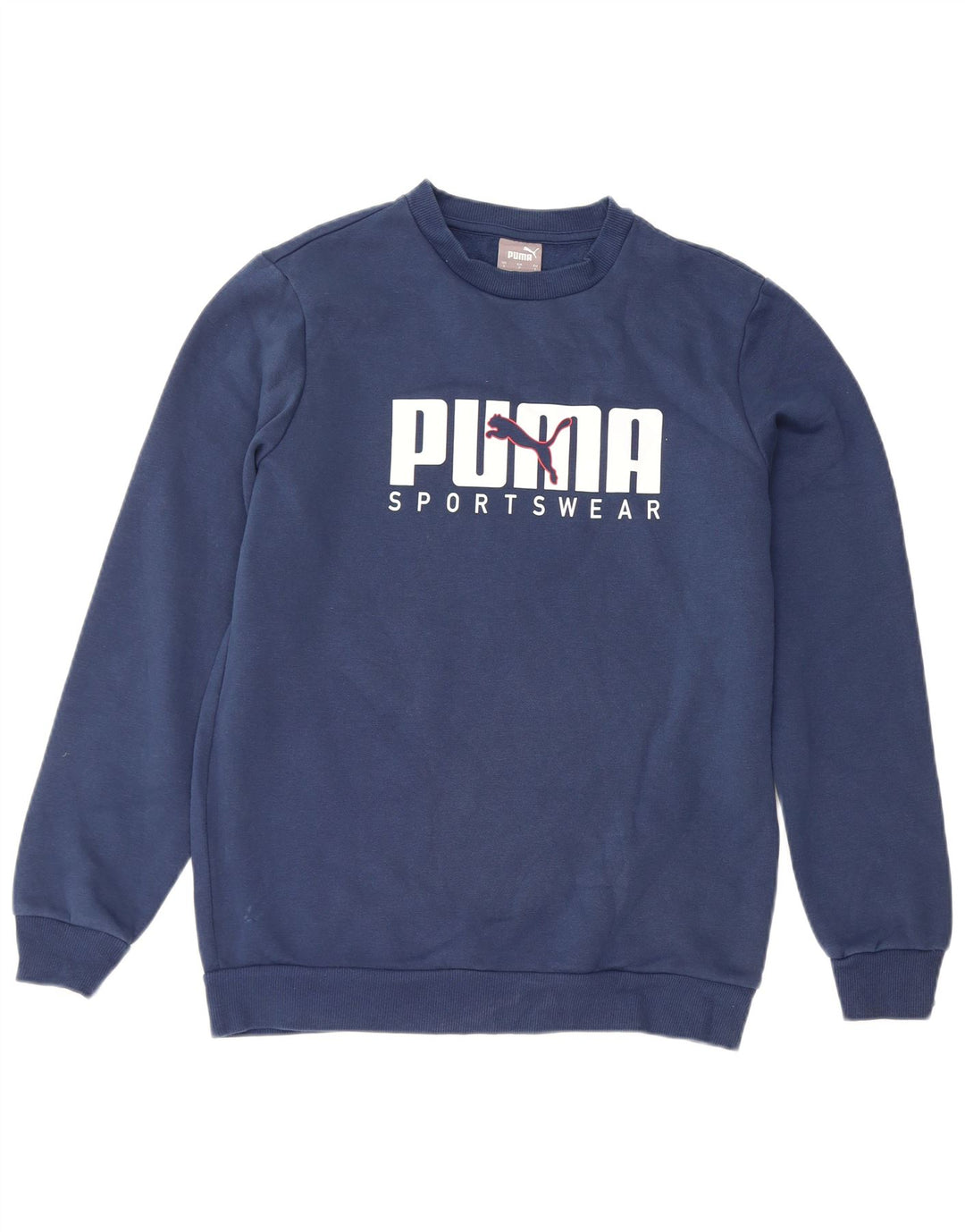Hanorac grafic pentru bărbați Puma Jumper mic din bumbac bleumarin