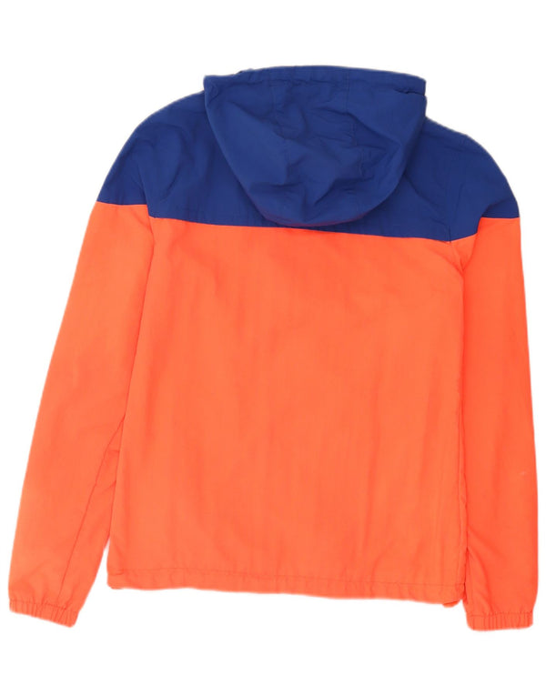 SUPERDRY Jachetă de ploaie cu glugă pentru bărbați UK 34 XS Orange Colorblock Nylon