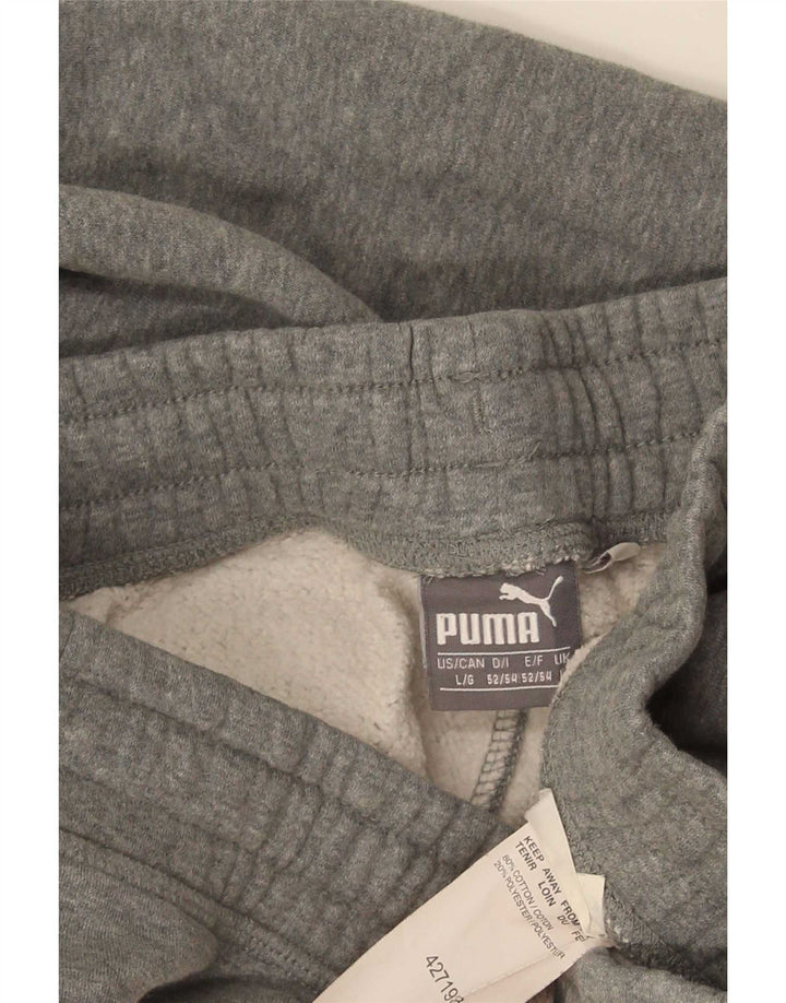 Pantaloni de trening Puma pentru bărbați, bumbac gri mare