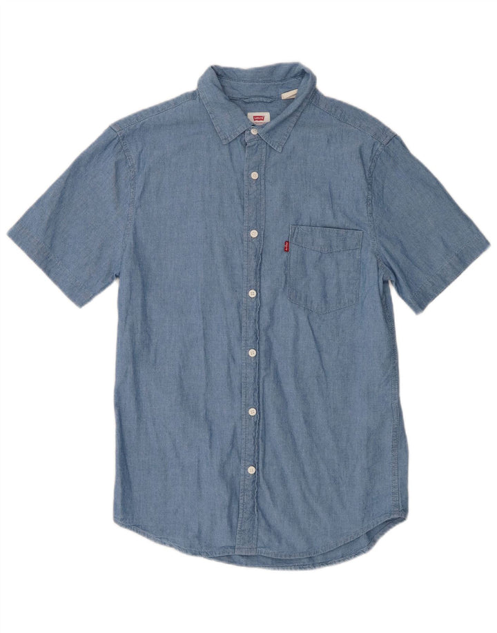 Cămașă standard cu mânecă scurtă Levi's pentru bărbați, bumbac albastru mic