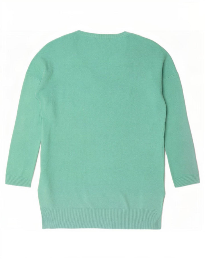 Marks & Spencer Pulover supradimensionat pentru femei cu decolteu în V UK 10 Small Green