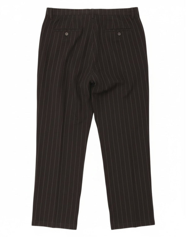 Pantaloni casual pentru femei cu talie înaltă Lee US 14 XL W34 L32 Negru cu dungi