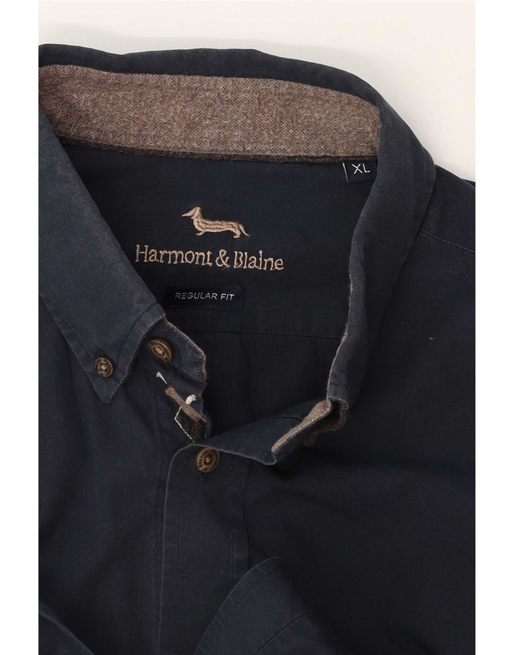 Cămașă Harmont & Blaine pentru bărbați cu croială regulată XL bleumarin